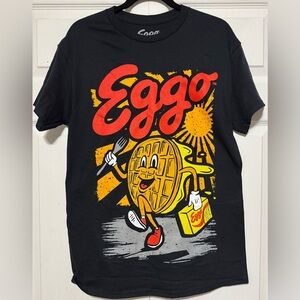 Kellogg's Black Eggo Breakfast Waffles Too Good To Leggo T-Shirt Size Medium